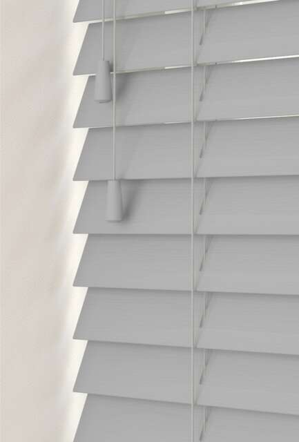 Faux Wooden Venetian Blind 165cm x 200cm Grey Light Grey