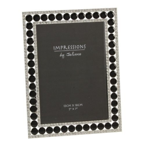 "Impressions Siver Plated And Epoxy Black Photo Frame - 5""x7"""