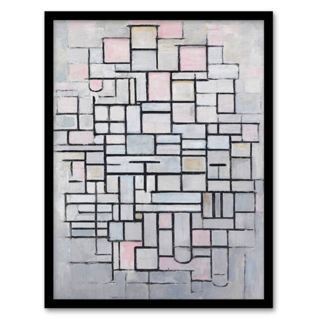 Piet Mondrian Framed Wall Art Composition No IV Abstract Painting Home Décor
