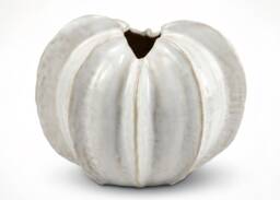 Sculpted White Orb Decorative Vase
