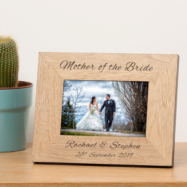 Personalised Parents of Bride Groom Wood Picture Frame 6x4 Wedding Mum