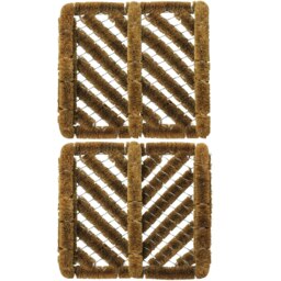 JVL Boston Natural Coir Boot Scraper Mat, 30 x 35 cm