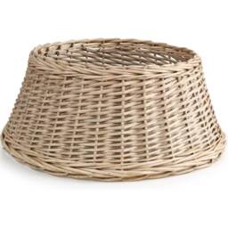 60cm Christmas Tree Skirt Woven Willow Xmas Collar Wicker Rattan Trunk Basket Guard