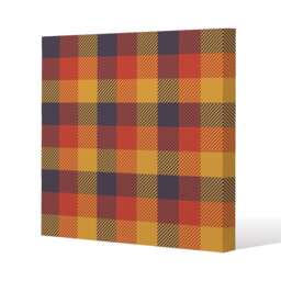 Orange Check Pattern (Canvas Print) / 77 x 77 x 4cm Multi