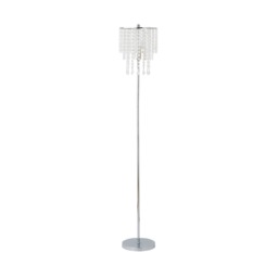ValueLights Bronte Chrome and Clear Acrylic Droplet Floor Lamp