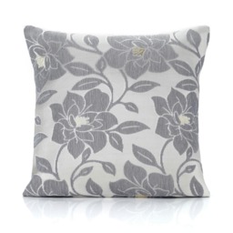 Peony Chenille 45cm x 45cm Silver Cushion Set of 4 Silver Cream 45cm x 45cm x 10cm 4
