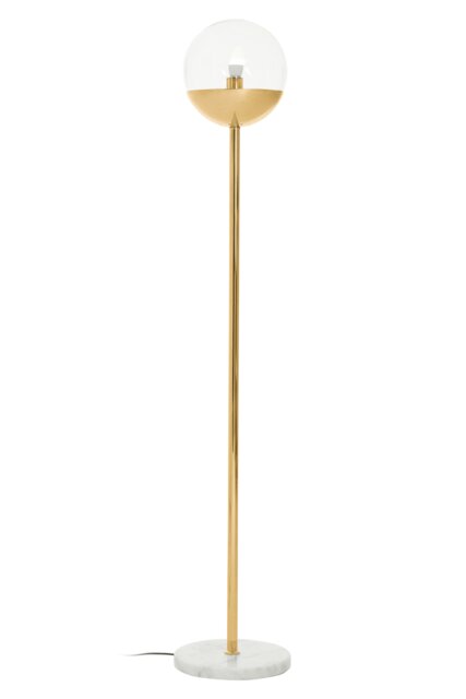Orsina Revive Gold Finish Metal Floor Lamp with White Marble Base