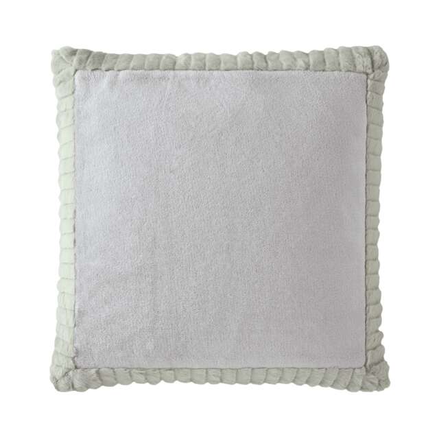 Catherine Lansfield Velvet and Faux Fur Soft Touch Cushion Cream Natural 55x55cm