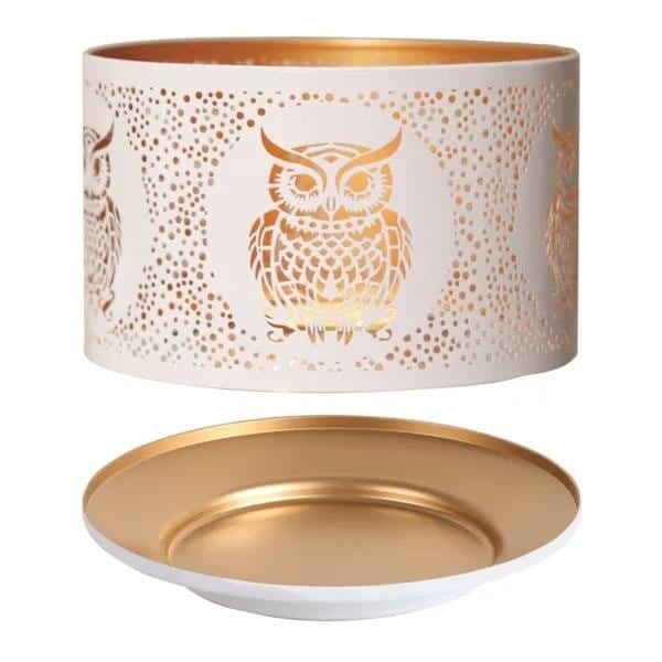 Aroma Candle Shade & Tray Set 15cm White - Owl White 1