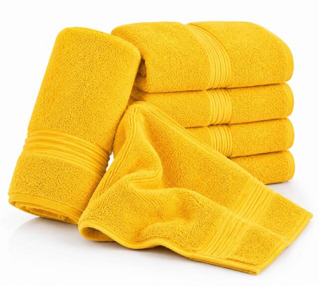 Nod Off 500GSM Egyptian Ring Spun Cotton Bath Sheet 80x140cm Yellow Pack of 2