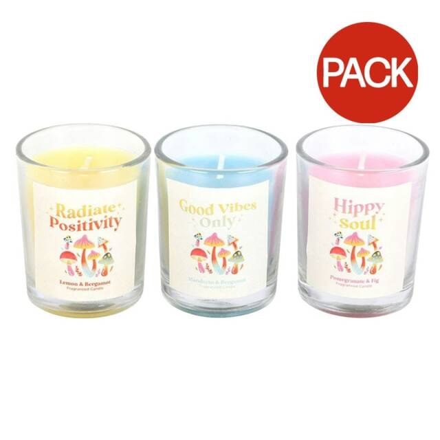 Something Different Funky Fungi Mushroom Votive Candles (Pack of 3) - Multicoloured - One Size