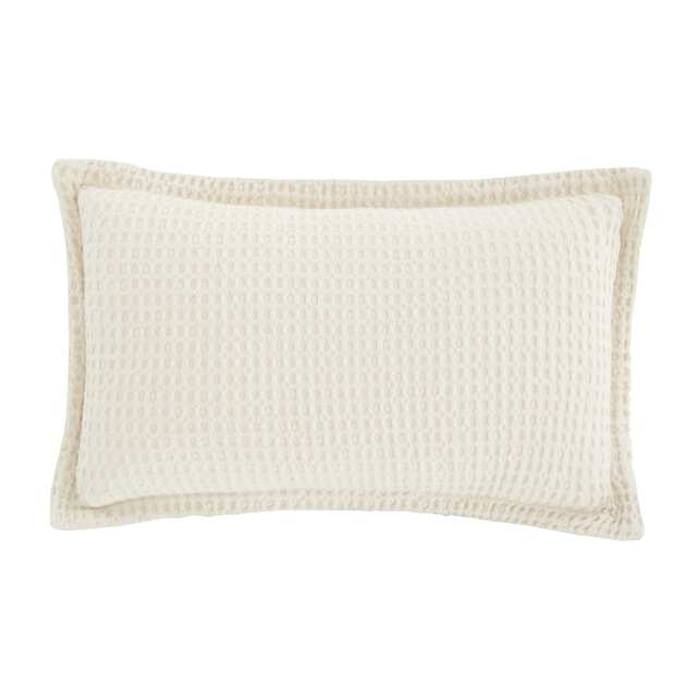 Pineapple Elephant Jaipur Chunky Waffle Cotton Cushion Cream Natural 30x50cm
