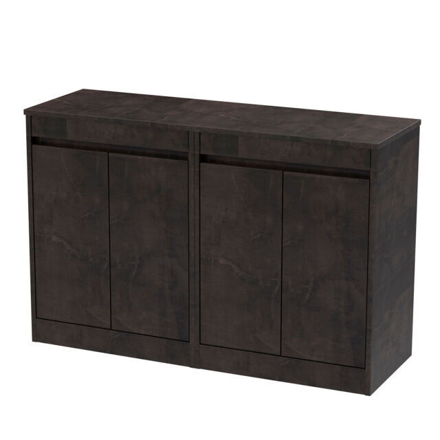 Balterley Chartley Floor Standing 4 Door Vanity Unit with Worktop, 1200mm, Slate