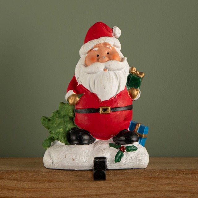 13cm Premier Christmas Stocking Hanger Decoration in Santa Design