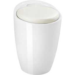 Bathroom Stool Stool Living Room Hall Ottoman Foot Rest Office Footstool Faux Leather Storage White white 36 x 36 x 51 cm 1