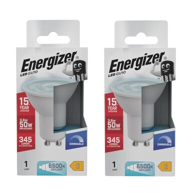 Energizer LED GU10 345lm 3.6W 6500K (Daylight) Dimmable Light Bulb - Pack of 2