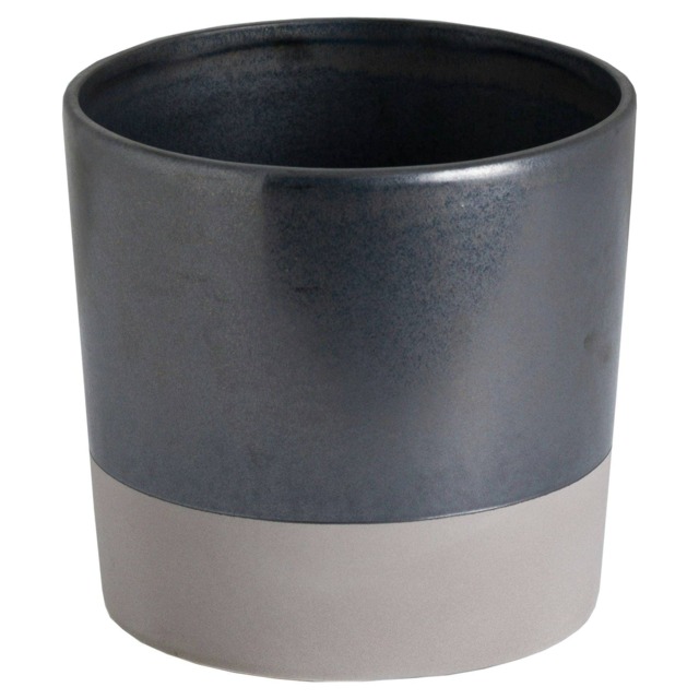 Hill Interiors Metallic Ceramic Planter - Grey - S