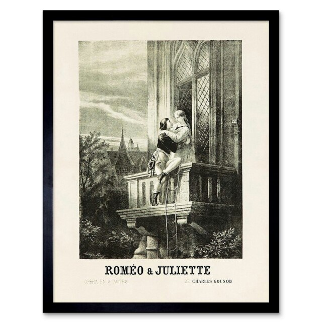 Theatre Stage Play Shakespeare Romeo Juliet France Framed Wall Art Print