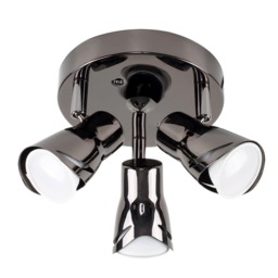 ValueLights Sleek Black Chrome 3 Way Sleek Round Adjustable Ceiling Spotlight