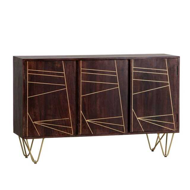 Jusleen Solid Mango Wood Large Sideboard Brown