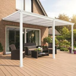 White Garden Veranda Canopy Patio Shade Pergola 10ft x 16ft