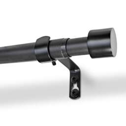 Harbour Housewares Extendable Metal Curtain Pole Kit - 83 to 120cm - Matt Black