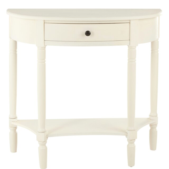 Orsina Sleek One Drawer Antique White Console Table, Sturdy Hallway Table, Decorative Surface Modern Console Table