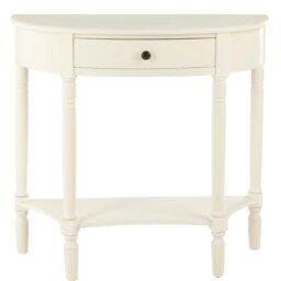 Orsina Sleek One Drawer Antique White Console Table, Sturdy Hallway Table, Decorative Surface Modern Console Table