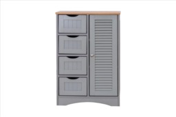 Bathroom Freestanding Cabinet Grey with Oak top