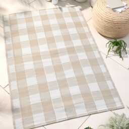 D & D Gingham Outdoor Rug Natural