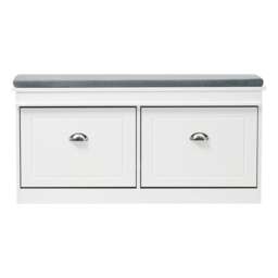 Living and Home Flip Down Shoe Bench Cabinet White