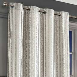 Intimates Verity Crushed Velvet Ready Made Eyelet Curtains - 140cm x 137cm Cream