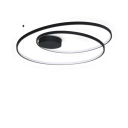 Oz Integrated LED Semi Flush Ceiling Light Black 6100lm 3000K