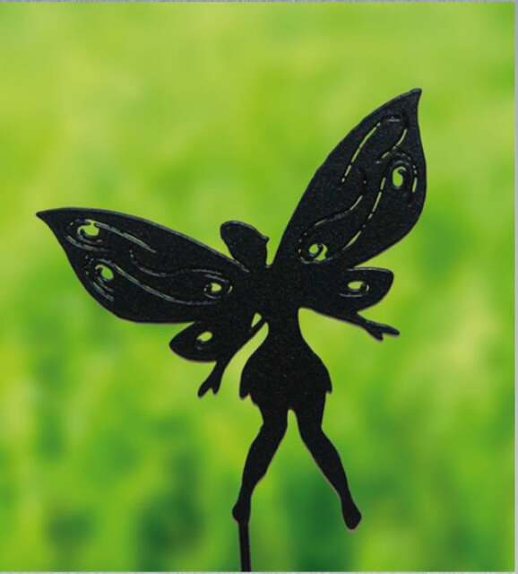Small Fairy Garden Ornament - Solid Steel - H30 cm - Powder Coated Black