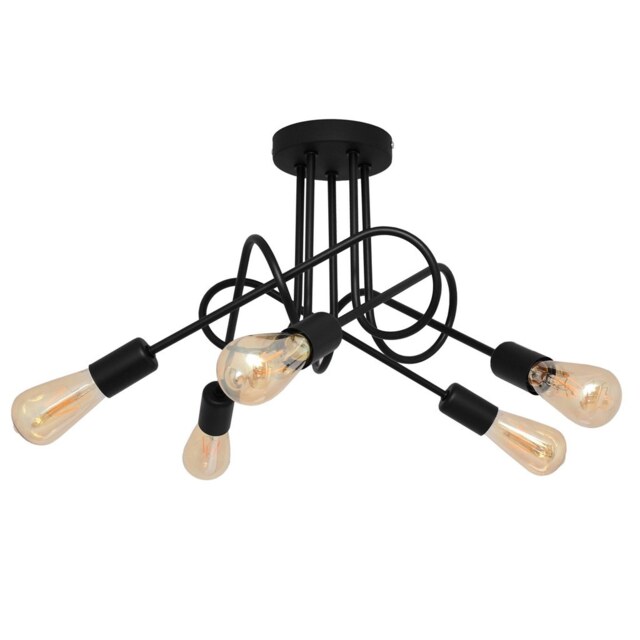 Oxford Multi Arm Semi Flush Ceiling Light Black 50cm