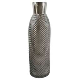 50cm Smoke Grey Diamond Tall Glass Vase Grey 50