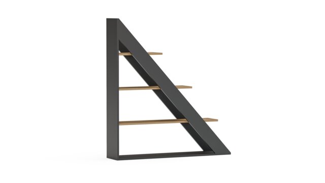 Decorotika Pisagor Corner Bookcase 4-tier - W 120 cm x H 132 cm x D 25 cm