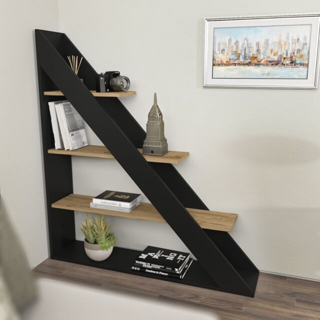 Decorotika Pisagor Corner Bookcase 4-tier - W 120 cm x H 132 cm x D 25 cm