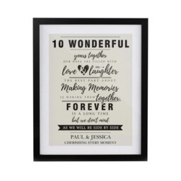 Personalised Anniversary Black Poster Frame Black One Size