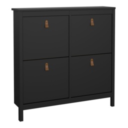 Barcelona Shoe Cabinet 4 Flip Down Doors In Matt Black