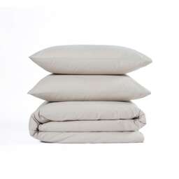 Everyday Luxury Cotton Duvet Cover Set - Warm Pebble Grey Warm Pebble Double