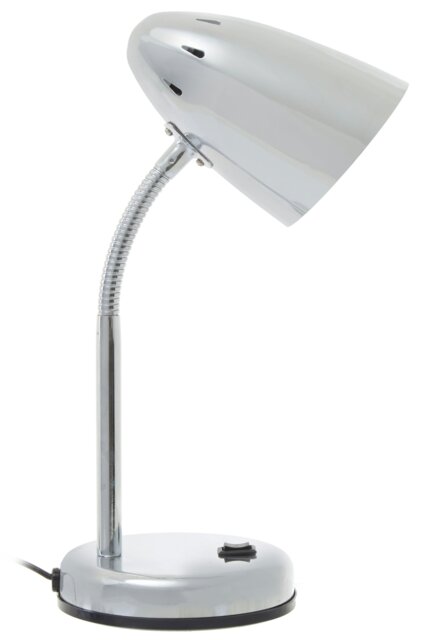 Interiors by Premier Chrome Desk Lamp, Sleek Metal Frame With Adjustable Gooseneck Arm, Polished Chrome Finish For Modern
