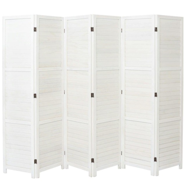 Living and Home Solid Wood Folding Room Divider Privacy Screen for Home - 6 Panels