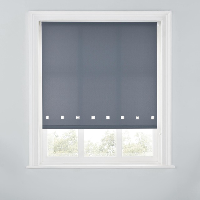 A.Unique Home Premium Quality Trimmable Square Eyelet Window Roller Blind - 5FT - CHARCOAL - 150CM (W) x 170CM (L)