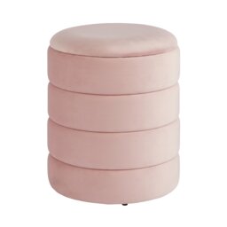 Klara Velvet Storage Stool Pink Blush Pink One Size