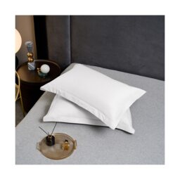 Groundlevel Egyptian Cotton Oxford Pillowcase Set Premium Luxuriously Soft Decor White