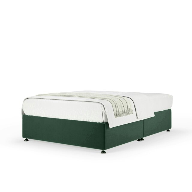 Neptune Spring Green Plush Velvet Divan Set Super King