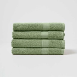 Homescapes Turkish Cotton Bath Towel Set of 4 - Sage Green Green Bath towel 4