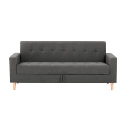 3 Seater Compact Smart Storage Sofa in Durable Fabric - Dark Grey Grey Grey Three Seater 1
