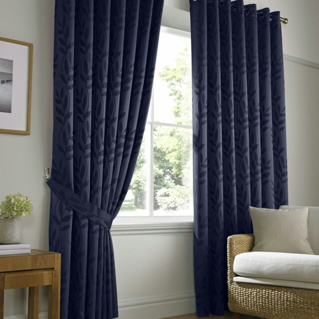 Voli Ring Top Lined Curtains - 168cm x 229cm - Navy